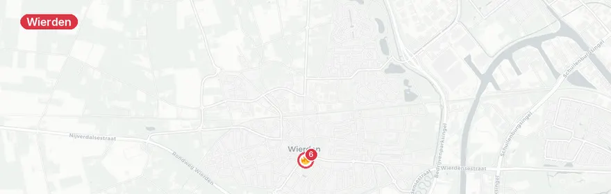 Kaart van Middelbrand kantoorpand Tolgaarde Wierden