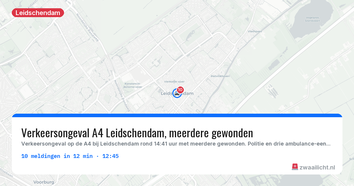 Kaart van de activiteitspiek bij Leidschendam