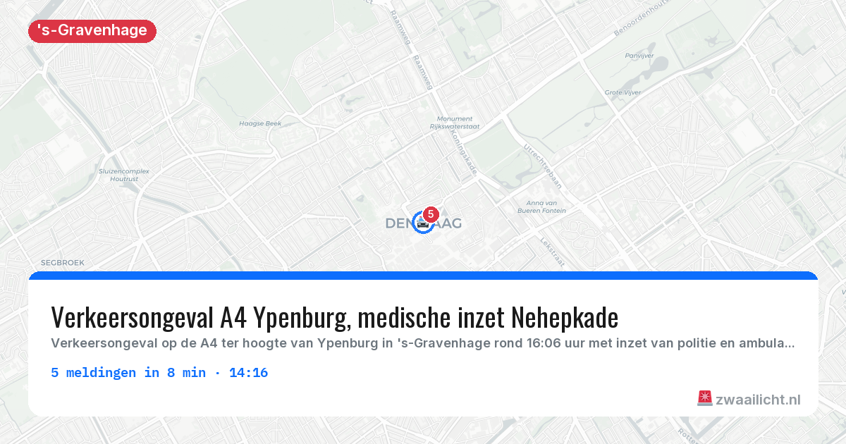 Kaart van de activiteitspiek bij 's-Gravenhage