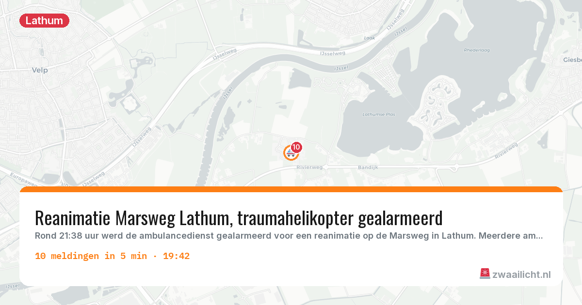 Kaart van de activiteitspiek bij Lathum