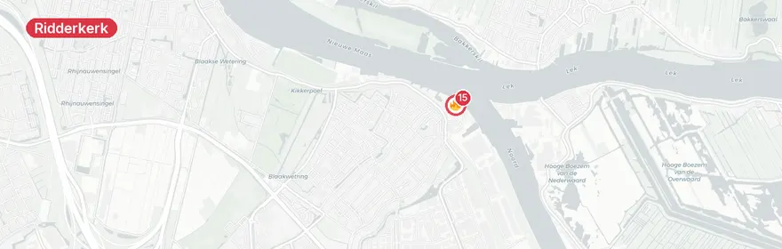 Kaart van Koolmonoxidevergiftiging Drierivierenlaan Ridderkerk