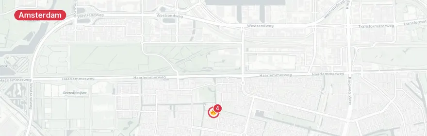 Kaart van Explosie en woningbrand Jacob van Maerlantstraat Amsterdam