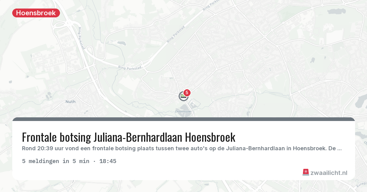 Kaart van de activiteitspiek bij Hoensbroek