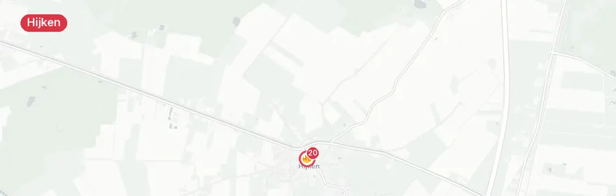 Kaart van Grote gaslekkage Dorpsstraat Hijken, twintig woningen ont...