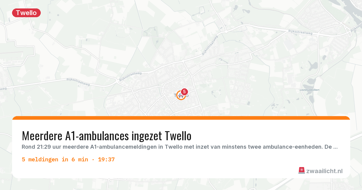 Kaart van de activiteitspiek bij Twello
