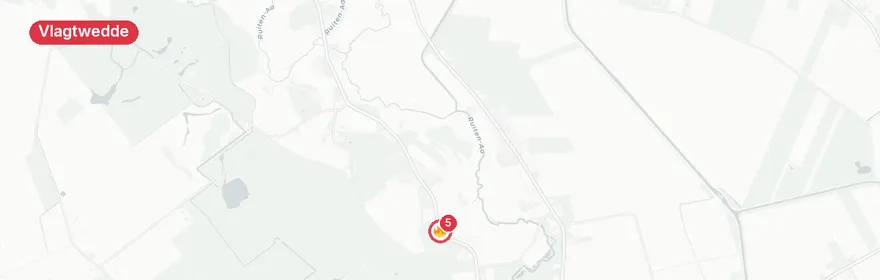 Kaart van Middelbrand in schuurtje Weenderstraat Vlagtwedde