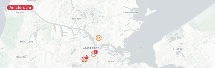 Kaart van Woningbrand Herculesstraat Amsterdam-Zuid