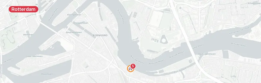 Kaart van Auto te water Piet Smitkade Rotterdam