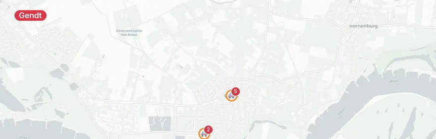 Kaart van Reanimatie Nijmeegsestraat Gendt, traumahelikopter ingezet