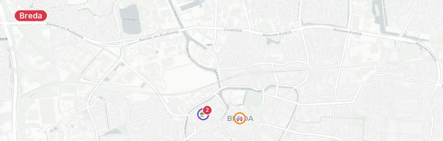 Kaart van Reanimatie Middellaan Breda, traumahelikopter ingezet