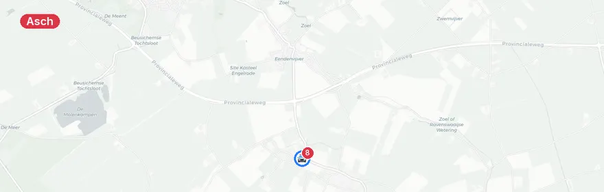 Kaart van Fietser zwaargewond na botsing vrachtwagen N834 Asch