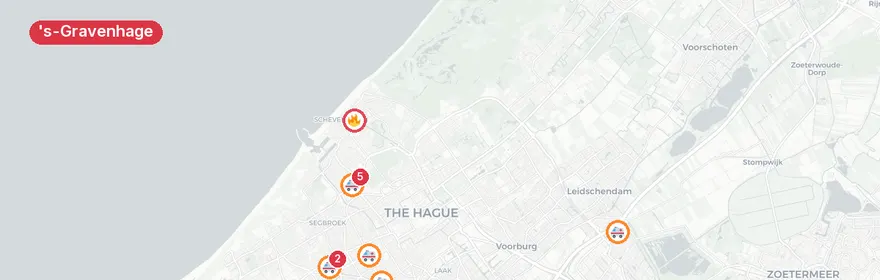 Kaart van Reanimatie President Kennedylaan, Den Haag