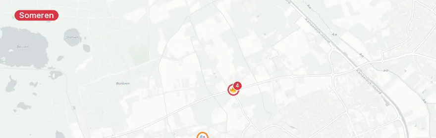Kaart van Brand in restaurant Landal vakantiepark Someren