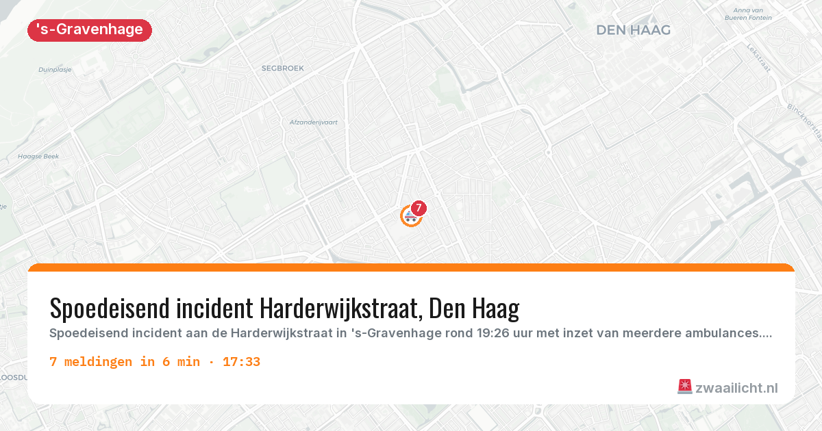 Kaart van de activiteitspiek bij 's-Gravenhage