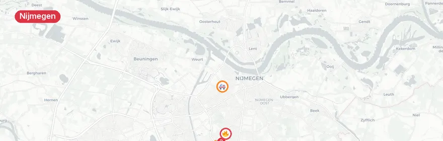 Kaart van Middelbrand Ruys de Beerenbrouckstraat Nijmegen