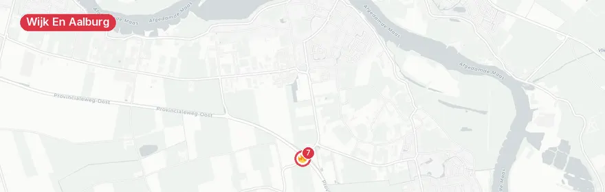 Kaart van Eenzijdig ongeluk Bosseweg Wijk en Aalburg, één dode