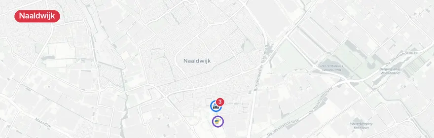 Kaart van Zwaargewonde wielrenner bij aanrijding Naaldwijk