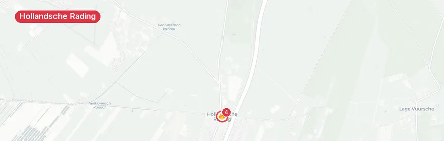Kaart van Auto te water op A27 bij Hollandsche Rading