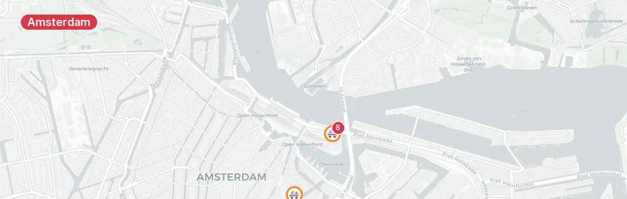 Kaart van Reanimatie De Ruijterkade Amsterdam, traumahelikopter ing...