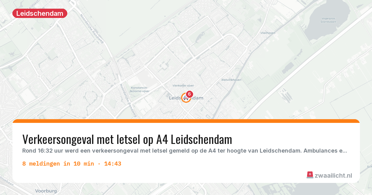 Kaart van de activiteitspiek bij Leidschendam