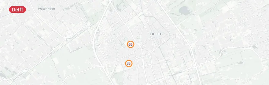 Kaart van Meerdere A1-meldingen Mandelastraat, Delft