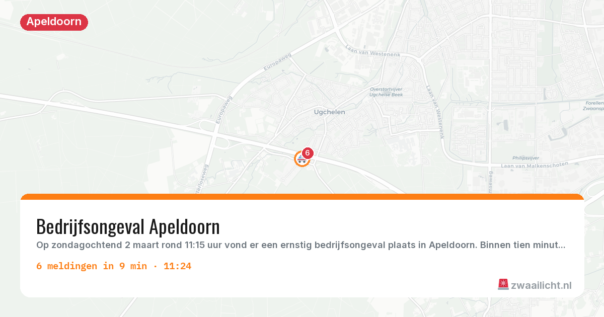 Kaart van de activiteitspiek bij Apeldoorn
