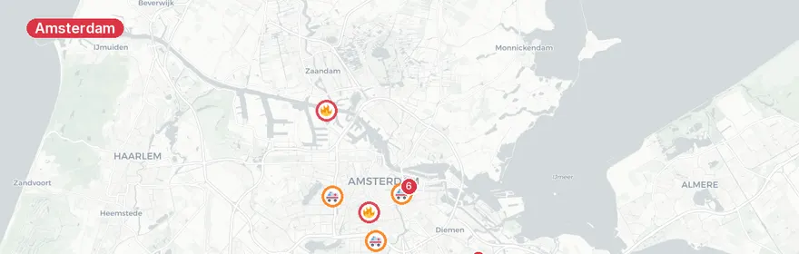 Kaart van Gaslekkage Jacob Obrechtplein Amsterdam