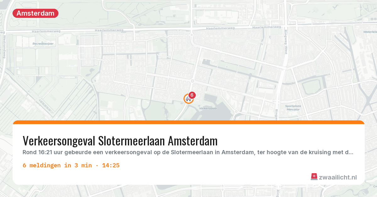Kaart van de activiteitspiek bij Amsterdam