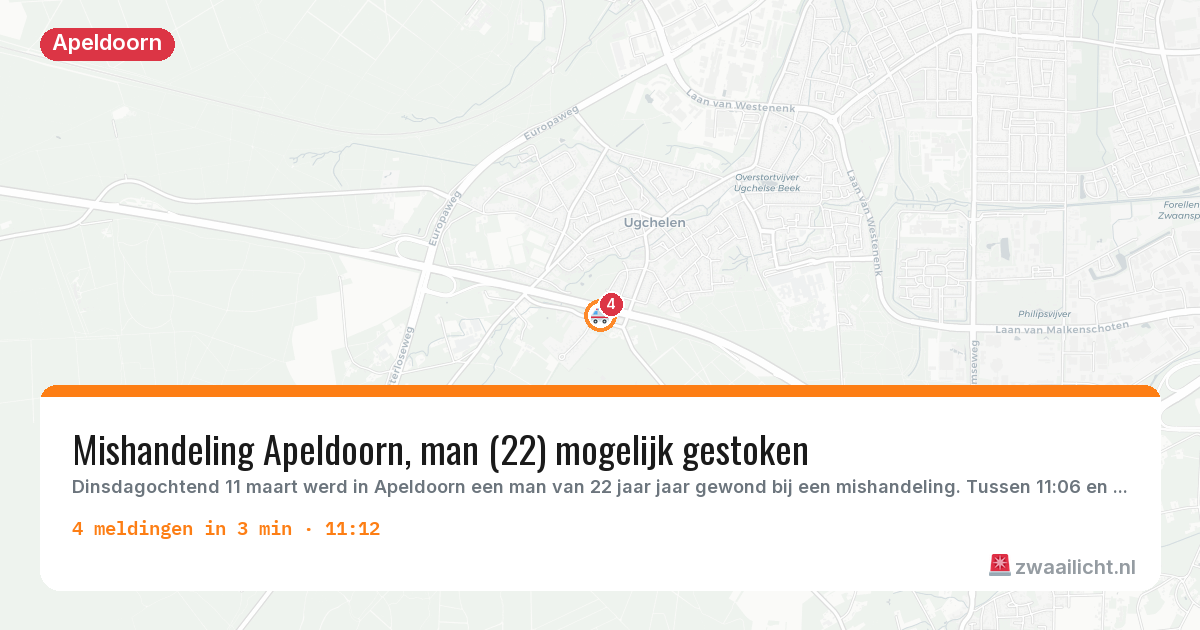 Kaart van de activiteitspiek bij Apeldoorn