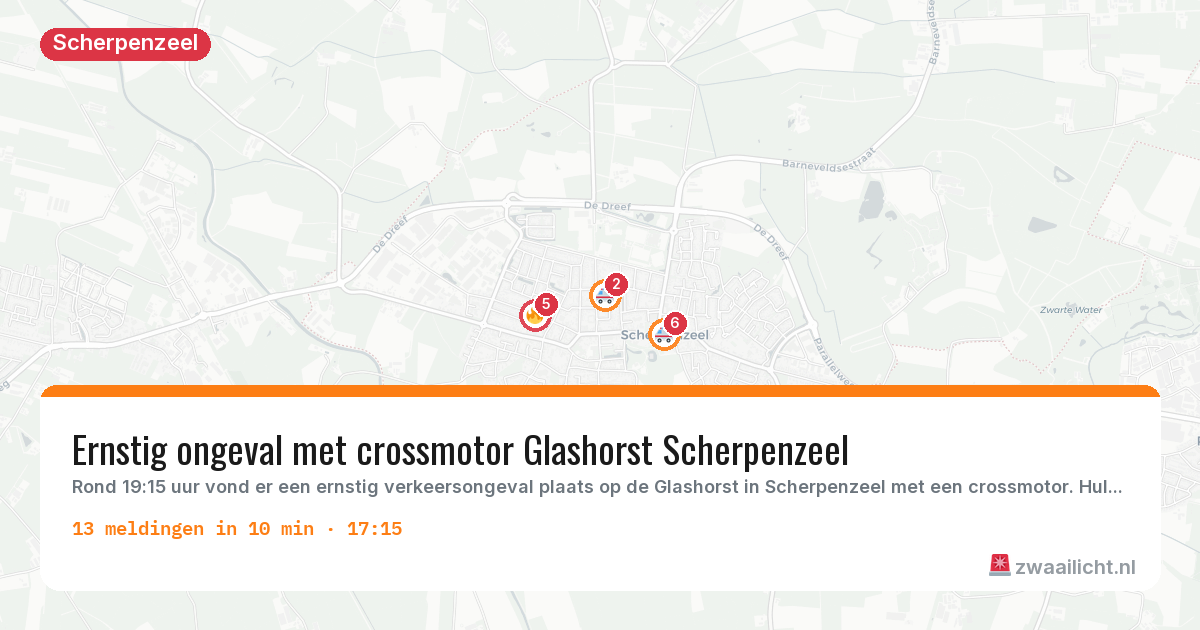 Kaart van de activiteitspiek bij Scherpenzeel