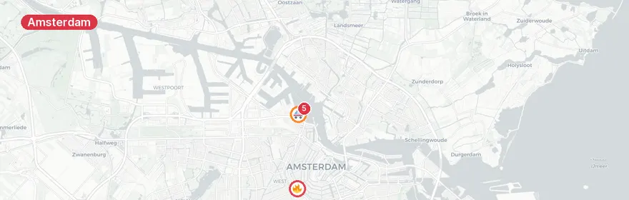 Kaart van Reanimatie Revaleiland Amsterdam