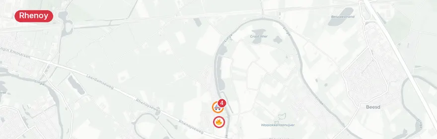 Kaart van Reanimatie Rust wat Lingedijk, Rhenoy
