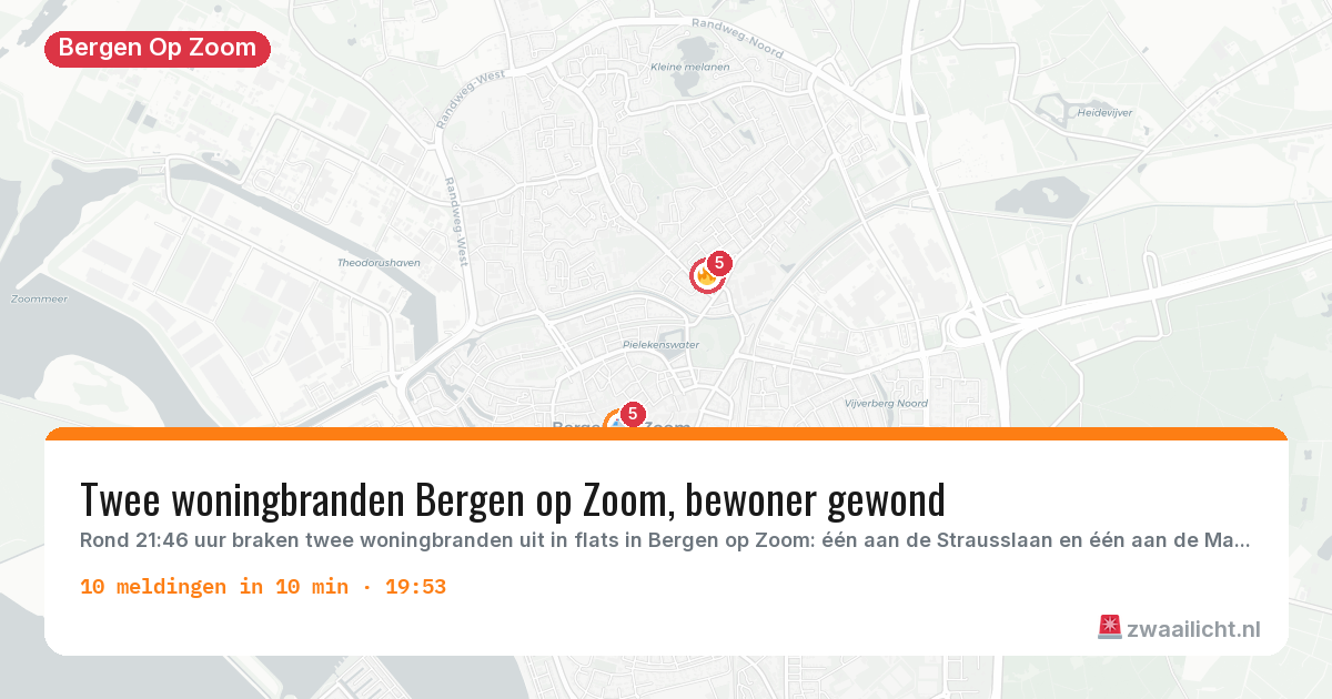 Kaart van de activiteitspiek bij Bergen Op Zoom