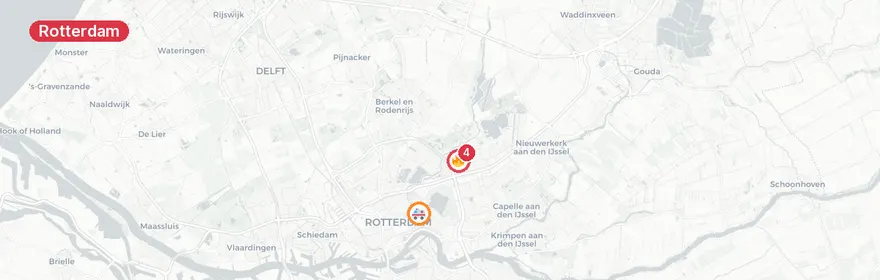 Kaart van Reanimatie Niels Bohrplaats Rotterdam