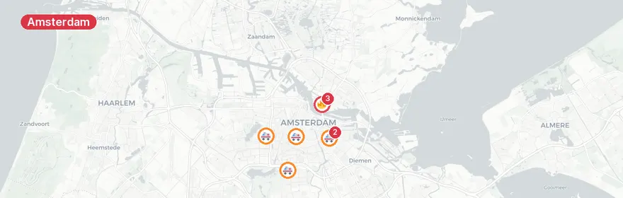 Kaart van Verkeersongeval met letsel Meidoornweg Amsterdam