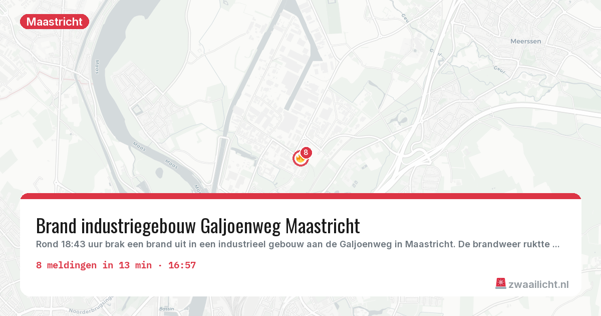 Kaart van de activiteitspiek bij Maastricht