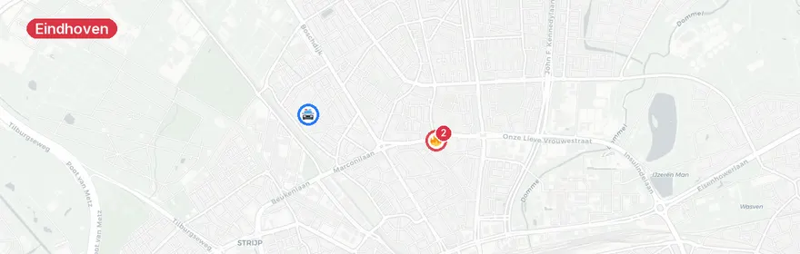 Kaart van Brandgerucht Kloosterdreef Eindhoven