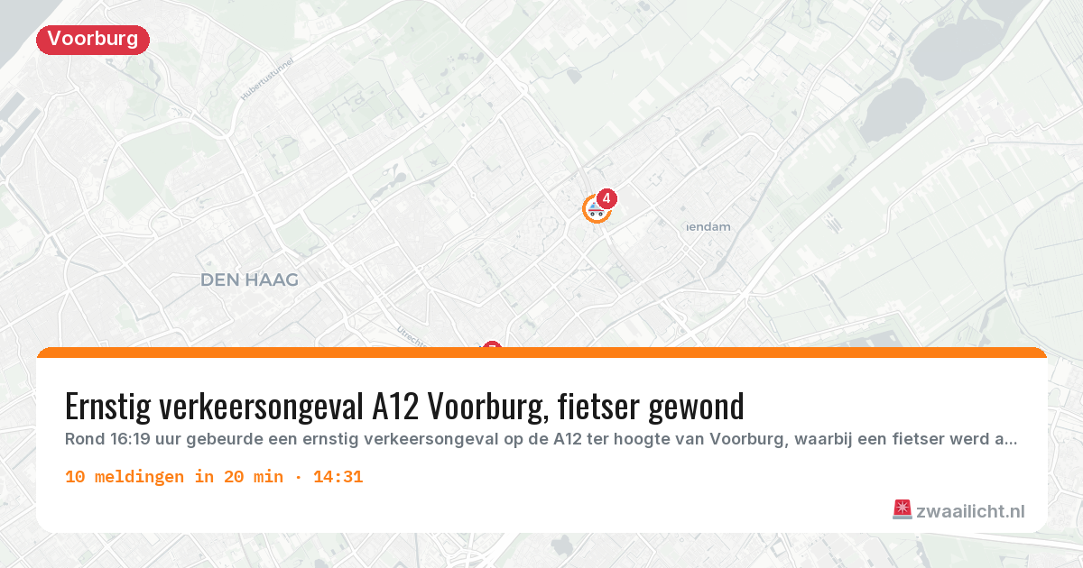 Kaart van de activiteitspiek bij Voorburg