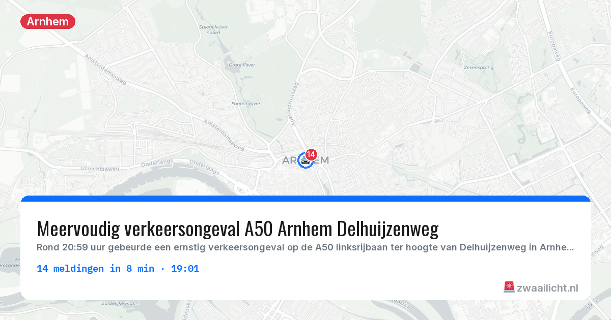 Kaart van de activiteitspiek bij Arnhem