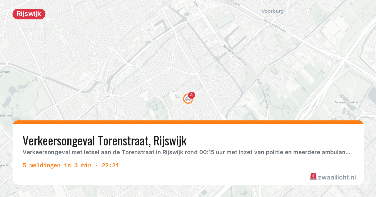 Kaart van de activiteitspiek bij Rijswijk
