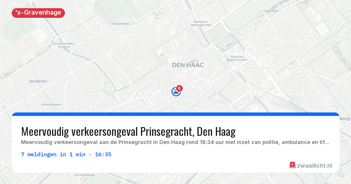Kaart van de activiteitspiek bij 's-Gravenhage