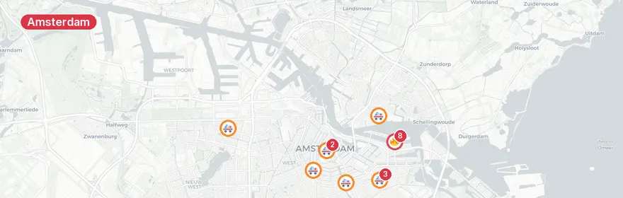 Kaart van Personen te water Verbindingsdam Amsterdam