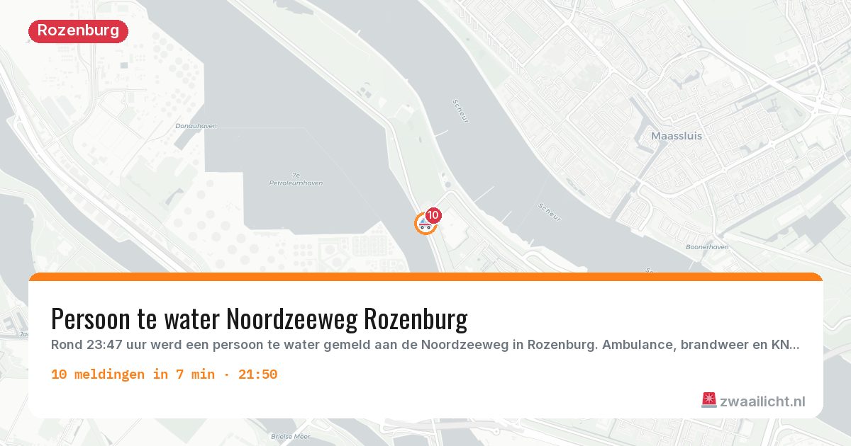 Kaart van de activiteitspiek bij Rozenburg