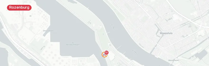 Kaart van Persoon te water Noordzeeweg Rozenburg