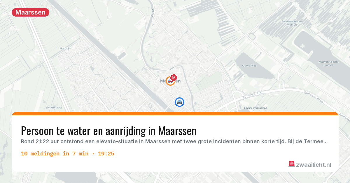 Kaart van de activiteitspiek bij Maarssen