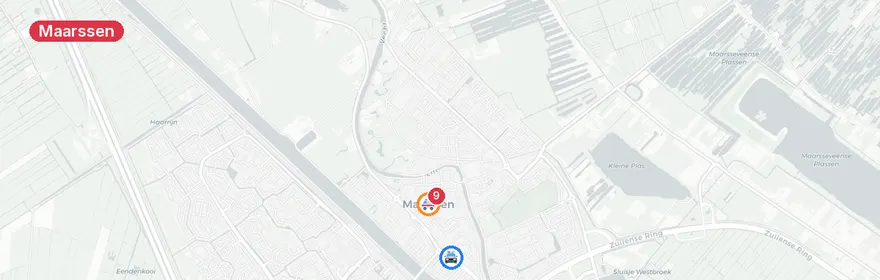 Kaart van Persoon te water en aanrijding in Maarssen