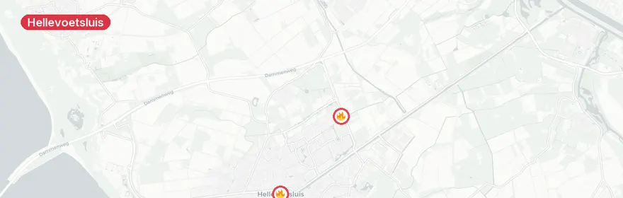 Kaart van Woningbrand Kreeft Hellevoetsluis, vier gewonden