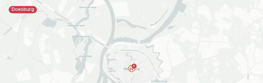 Kaart van Reanimatie Doesburg, traumahelikopter ingezet