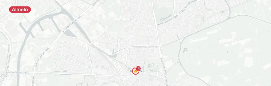 Kaart van Ernstig ongeval drie vrachtwagens N36 Almelo