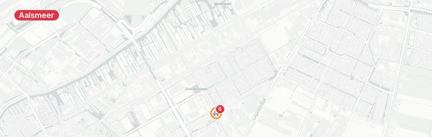 Kaart van Reanimatie Hornweg Aalsmeer, traumahelikopter gealarmeerd